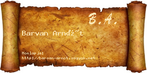 Barvan Arnót névjegykártya